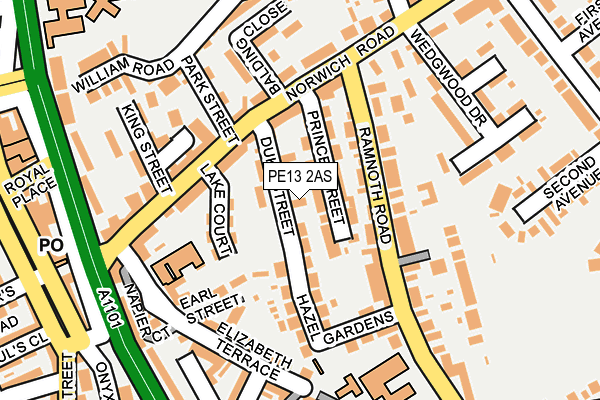 PE13 2AS map - OS OpenMap – Local (Ordnance Survey)