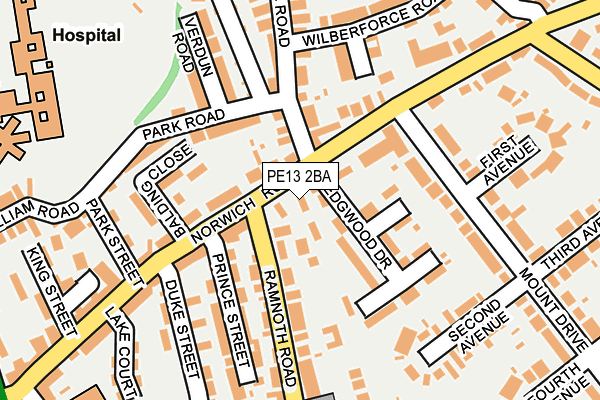 PE13 2BA map - OS OpenMap – Local (Ordnance Survey)