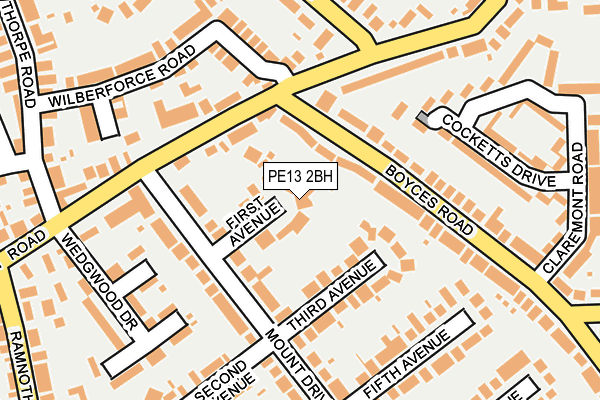 PE13 2BH map - OS OpenMap – Local (Ordnance Survey)