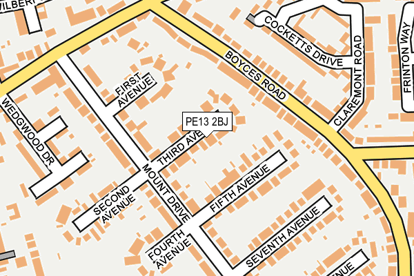 PE13 2BJ map - OS OpenMap – Local (Ordnance Survey)