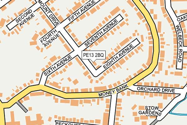PE13 2BQ map - OS OpenMap – Local (Ordnance Survey)