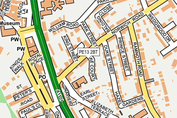 PE13 2BT map - OS OpenMap – Local (Ordnance Survey)