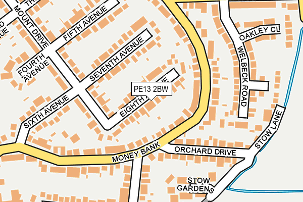 PE13 2BW map - OS OpenMap – Local (Ordnance Survey)