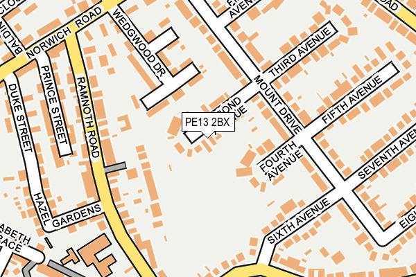 PE13 2BX map - OS OpenMap – Local (Ordnance Survey)