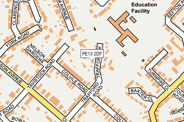 PE13 2DF map - OS OpenMap – Local (Ordnance Survey)