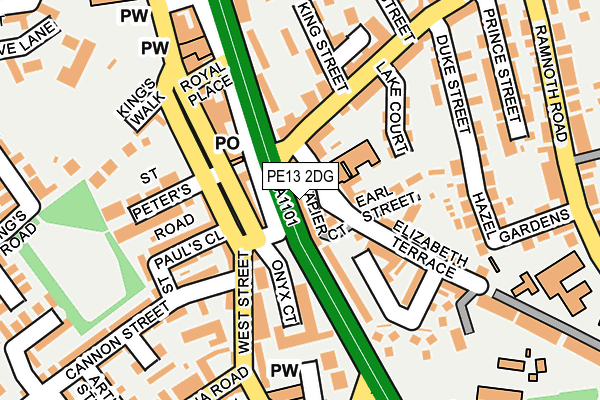 PE13 2DG map - OS OpenMap – Local (Ordnance Survey)