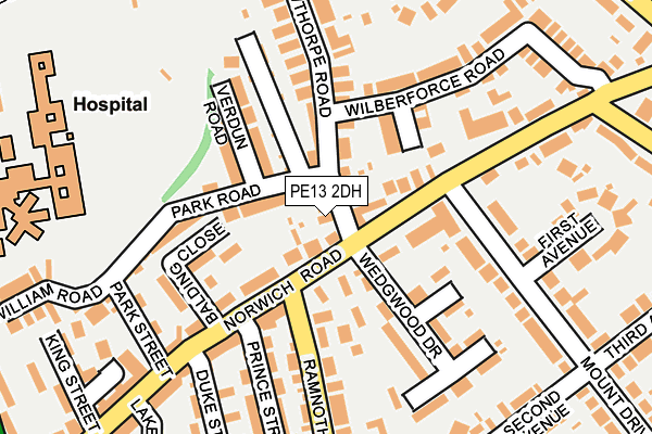 PE13 2DH map - OS OpenMap – Local (Ordnance Survey)