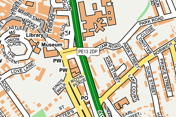 PE13 2DP map - OS OpenMap – Local (Ordnance Survey)