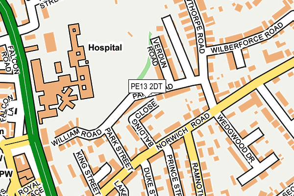 PE13 2DT map - OS OpenMap – Local (Ordnance Survey)