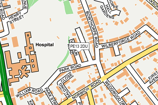 PE13 2DU map - OS OpenMap – Local (Ordnance Survey)
