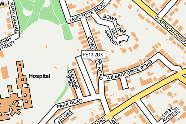 PE13 2DX map - OS OpenMap – Local (Ordnance Survey)