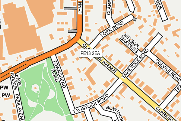 PE13 2EA map - OS OpenMap – Local (Ordnance Survey)