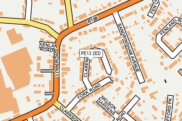 PE13 2ED map - OS OpenMap – Local (Ordnance Survey)