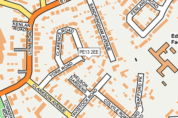 PE13 2EE map - OS OpenMap – Local (Ordnance Survey)