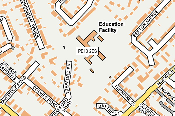 PE13 2ES map - OS OpenMap – Local (Ordnance Survey)