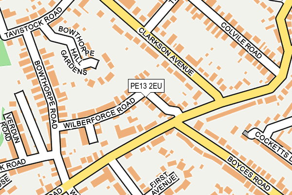 PE13 2EU map - OS OpenMap – Local (Ordnance Survey)
