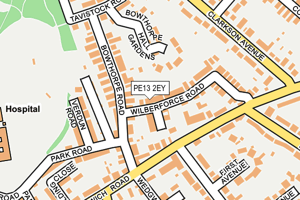 PE13 2EY map - OS OpenMap – Local (Ordnance Survey)
