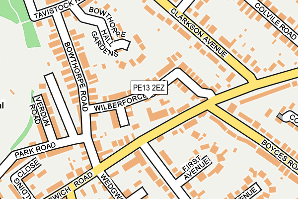 PE13 2EZ map - OS OpenMap – Local (Ordnance Survey)