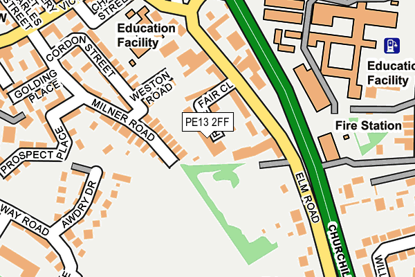 PE13 2FF map - OS OpenMap – Local (Ordnance Survey)