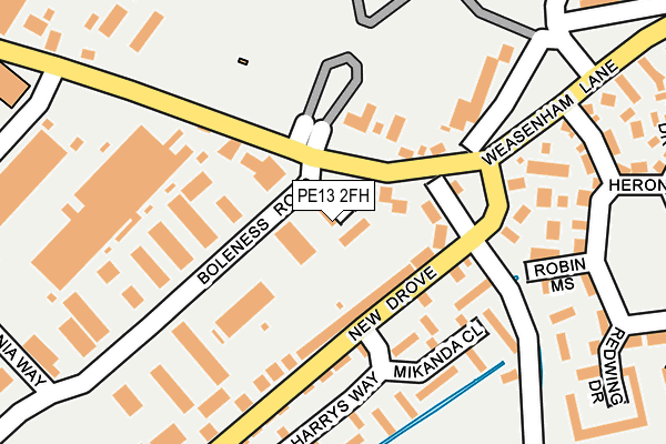 PE13 2FH map - OS OpenMap – Local (Ordnance Survey)