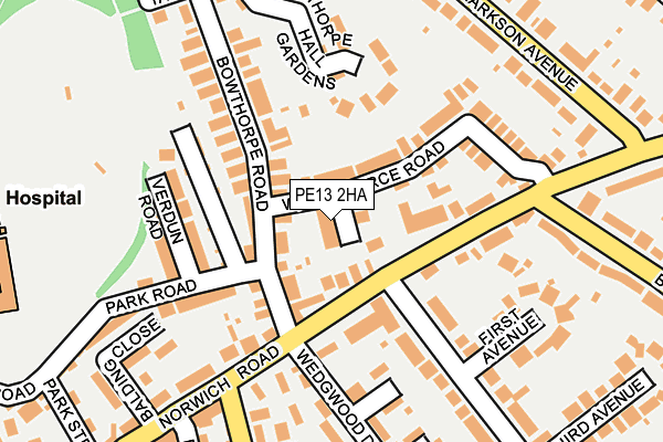 PE13 2HA map - OS OpenMap – Local (Ordnance Survey)