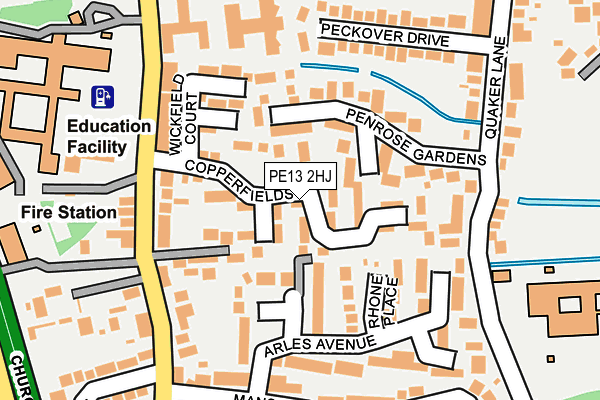 PE13 2HJ map - OS OpenMap – Local (Ordnance Survey)