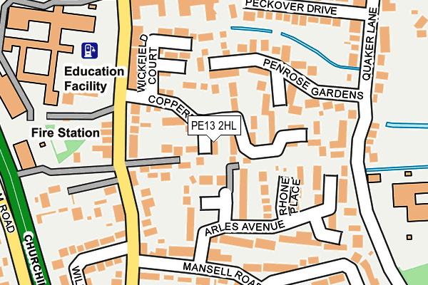 PE13 2HL map - OS OpenMap – Local (Ordnance Survey)