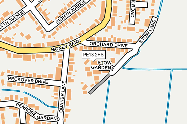 PE13 2HS map - OS OpenMap – Local (Ordnance Survey)