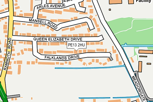 PE13 2HU map - OS OpenMap – Local (Ordnance Survey)