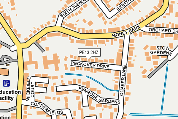 PE13 2HZ map - OS OpenMap – Local (Ordnance Survey)