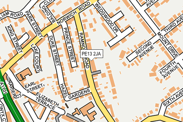 PE13 2JA map - OS OpenMap – Local (Ordnance Survey)