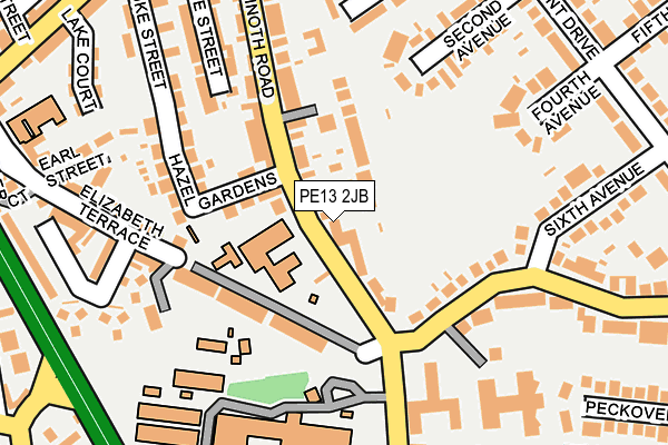 PE13 2JB map - OS OpenMap – Local (Ordnance Survey)