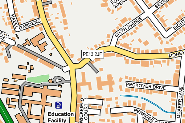 PE13 2JF map - OS OpenMap – Local (Ordnance Survey)