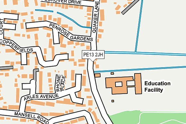 PE13 2JH map - OS OpenMap – Local (Ordnance Survey)