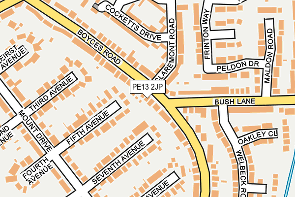 PE13 2JP map - OS OpenMap – Local (Ordnance Survey)