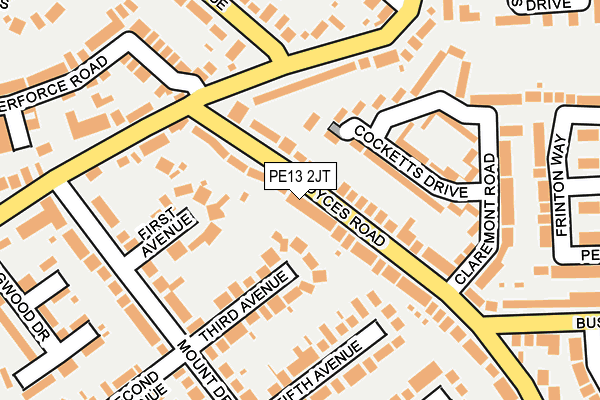 PE13 2JT map - OS OpenMap – Local (Ordnance Survey)