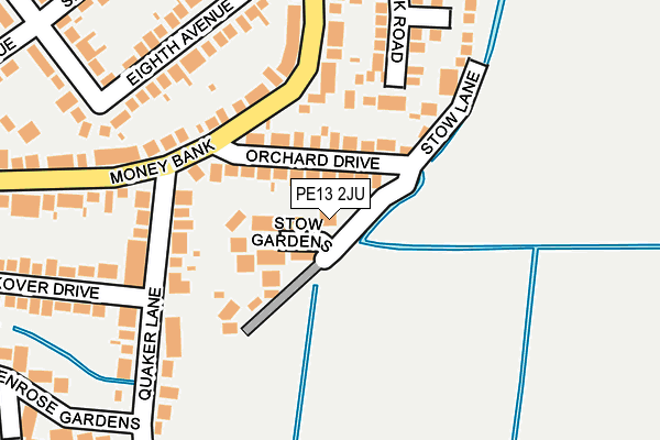 PE13 2JU map - OS OpenMap – Local (Ordnance Survey)
