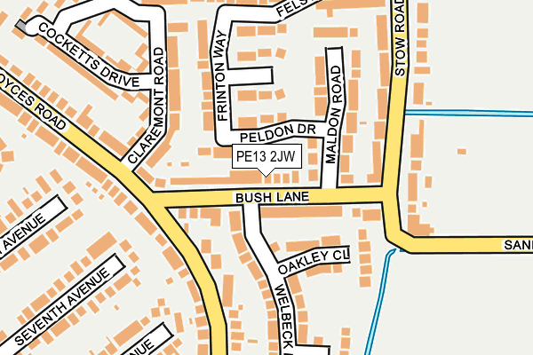 PE13 2JW map - OS OpenMap – Local (Ordnance Survey)