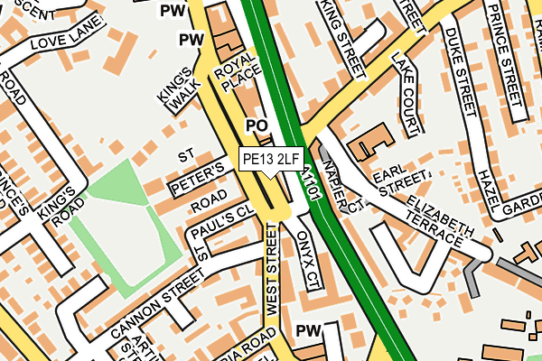 PE13 2LF map - OS OpenMap – Local (Ordnance Survey)