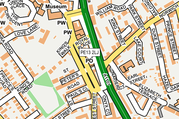 PE13 2LJ map - OS OpenMap – Local (Ordnance Survey)