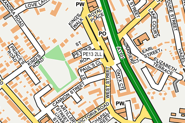 PE13 2LL map - OS OpenMap – Local (Ordnance Survey)
