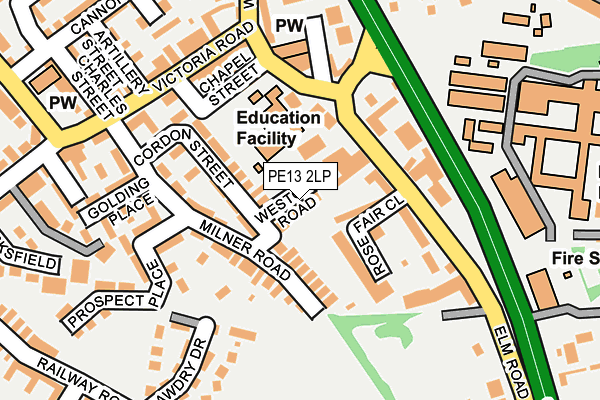 PE13 2LP map - OS OpenMap – Local (Ordnance Survey)