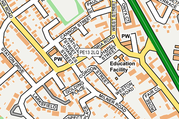 PE13 2LQ map - OS OpenMap – Local (Ordnance Survey)