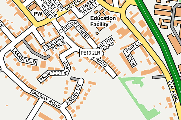 PE13 2LR map - OS OpenMap – Local (Ordnance Survey)