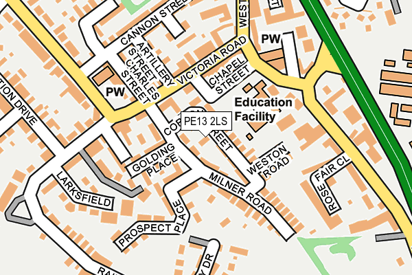 PE13 2LS map - OS OpenMap – Local (Ordnance Survey)