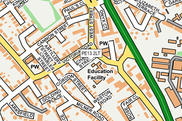 PE13 2LT map - OS OpenMap – Local (Ordnance Survey)