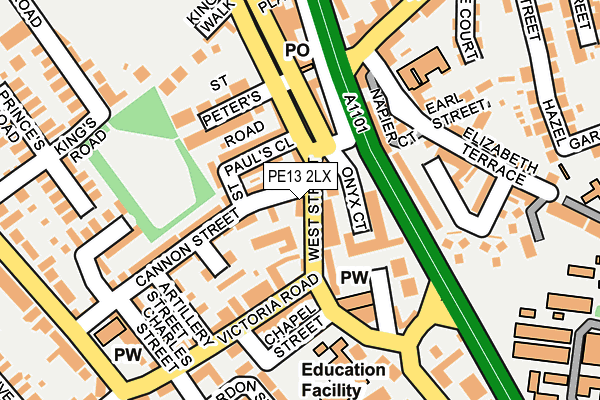 PE13 2LX map - OS OpenMap – Local (Ordnance Survey)