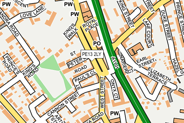 PE13 2LY map - OS OpenMap – Local (Ordnance Survey)