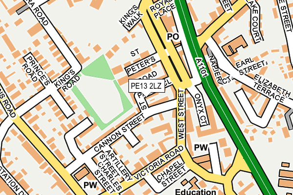 PE13 2LZ map - OS OpenMap – Local (Ordnance Survey)