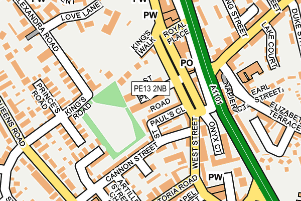 PE13 2NB map - OS OpenMap – Local (Ordnance Survey)